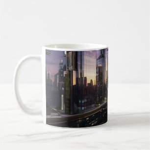 Futuristische Stadtbilder Kaffeetasse