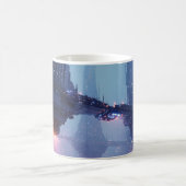 Futuristische Stadtlandschaft mit schwebenden Stru Kaffeetasse (Mittel)