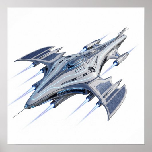Futuristische Starship Poster (Vorne)