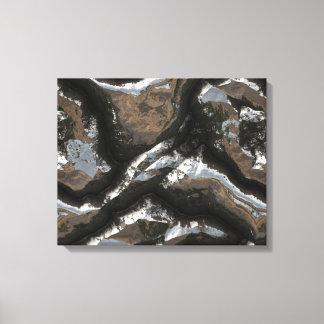 Futuristische Steinmuster 2 gestreifte Canvas Leinwanddruck
