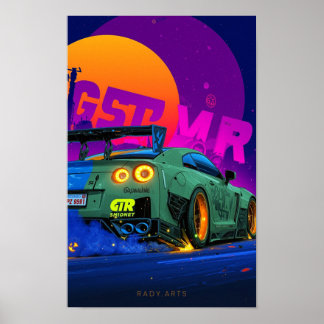 Futuristische Street Racer GTR Art Print Poster