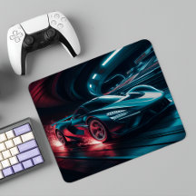 Futuristische Supercar Neon Tunnel Mouse Pad