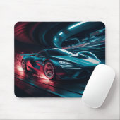 Futuristische Supercar Neon Tunnel Mouse Pad Mousepad (Mit Mouse)
