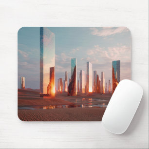 Futuristische surrealistische Spiegel-Türme in der Mousepad
