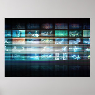 Futuristische Technologie mit Future Tech Abstrakt Poster