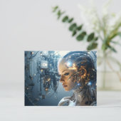 Futuristische Technologie Postkarte (Stehend Vorderseite)
