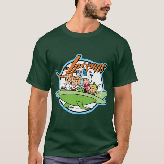 Futuristische Touristikfamilie im Vintagen Fliegen T-Shirt (Vorderseite)