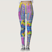 Futuristische Träume: Pink Pastellfarben Leggings (Vorderseite)