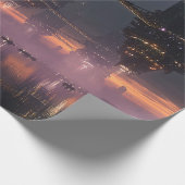 Futuristische Türme über dem Hafen schweben Geschenkpapier (Ecke)