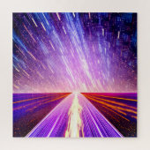 Futuristische vergangene Dimension in dunkle Nacht Puzzle (Vertikal)