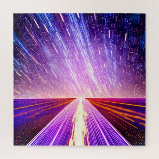 Futuristische vergangene Dimension in dunkle Nacht Puzzle (Vertikal)