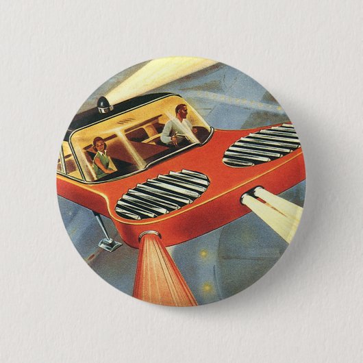 Futuristische Vintage Science Fiction Button (Vorderseite)