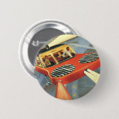 Futuristische Vintage Science Fiction Button (Vorne & Hinten)