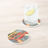 Futuristische Vintage Science Fiction Getränkeuntersetzer (Seite)