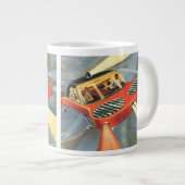 Futuristische Vintage Science Fiction Jumbo-Tasse (Vorderseite Rechts)