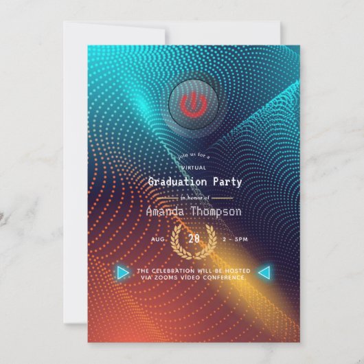 Futuristische Virtual Graduation Party Einladung (Vorderseite)