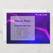 Futuristische virtuelle Geburtstagspartei Einladung (Vorderseite)