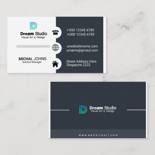 Futuristische Visitenkarte (Vorne/Hinten)