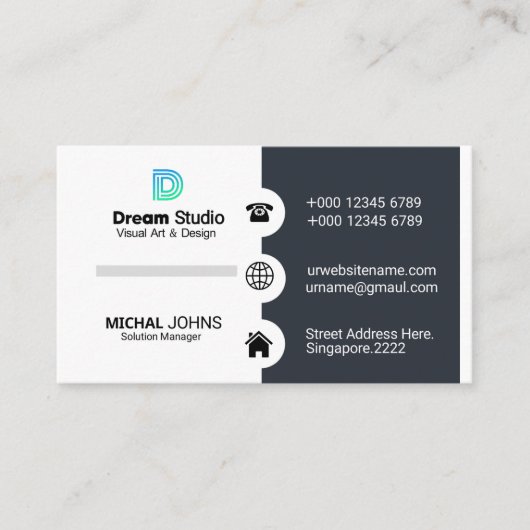 Futuristische Visitenkarte (Vorderseite)