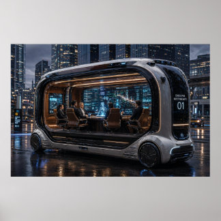 Futuristische Vorstandssitzung – Mobiles Besprechu Poster