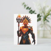 Futuristische Warrior-Postkarte Postkarte (Stehend Vorderseite)