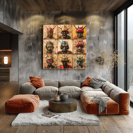 Futuristische Warriormasken im Abstrakten Graffiti Poster