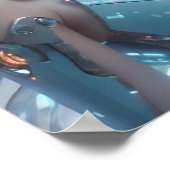 Futuristische weibliche Android Poster (Ecke)