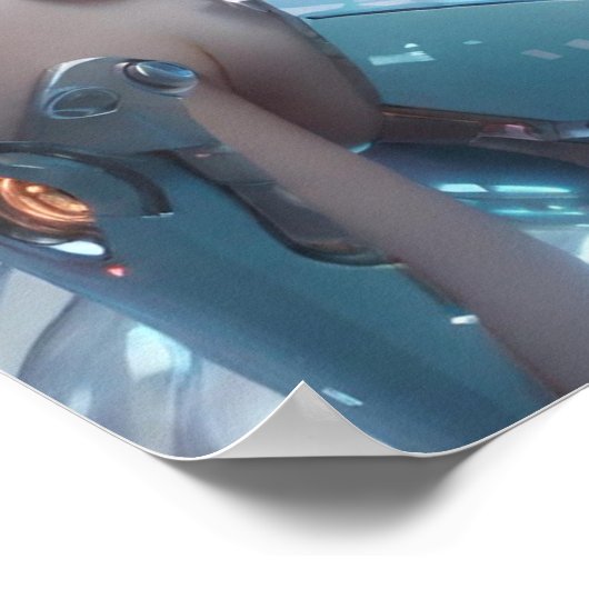 Futuristische weibliche Android Poster (Ecke)