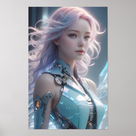 Futuristische weibliche Android Poster (Vorne)
