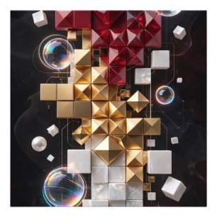 Futuristische Weihnachts-Mosaik-Säule 3D Fotodruck
