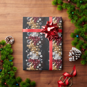 Futuristische Weihnachts-Mosaik-Säule 3D Geschenkpapier