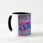 Futuristische Y2K-Holografische Liebe Tasse (Vorderseite Links)