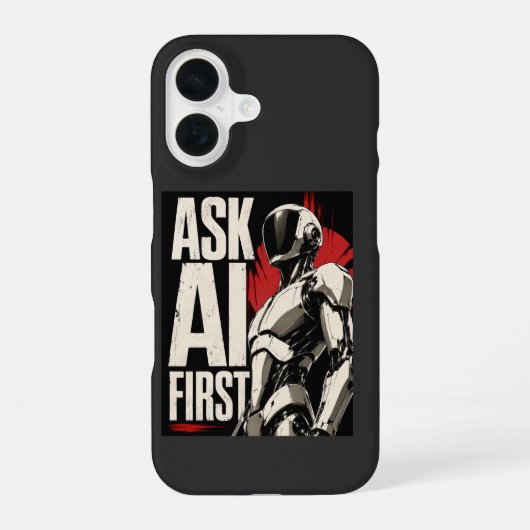 Futuristischer AI-Roboter-Humanoid-Tech-Design iPhone 16 Hülle (Rückseite)
