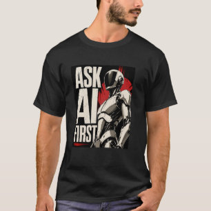 Futuristischer AI-Roboter-Humanoid-Tech-Design T-Shirt