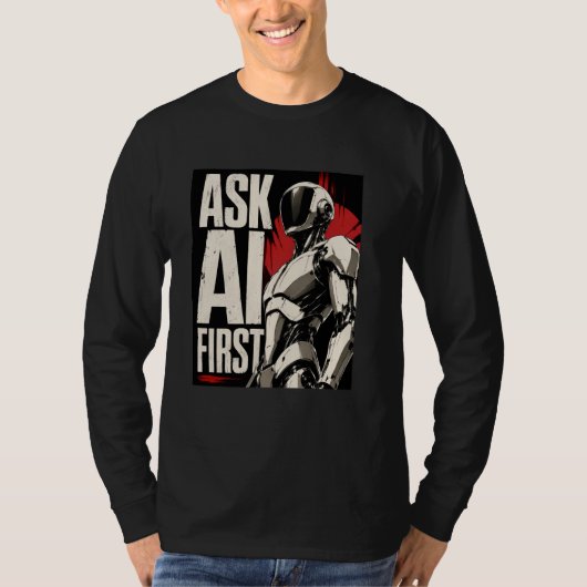 Futuristischer AI-Roboter-Humanoid-Tech-Design T-Shirt (Vorderseite)