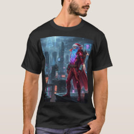 Futuristischer AI Weihnachtsmann Neujahr 2026 T-Sh T-Shirt