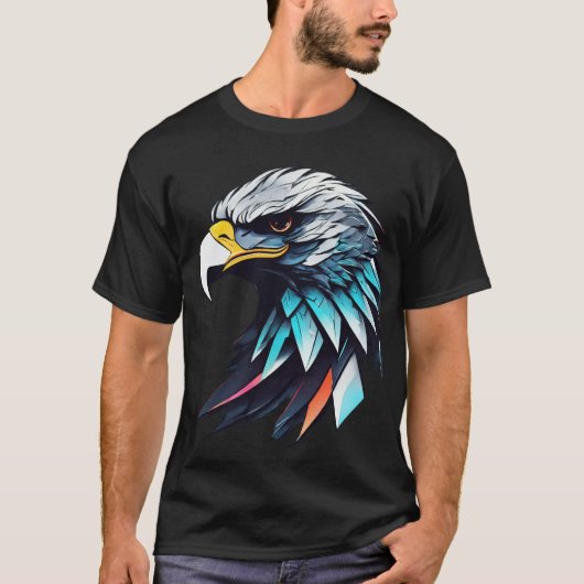 Futuristischer American Eagle Basic Dark T - Shirt (Vorderseite)