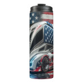 Futuristischer amerikanischer Flag-Bus Thermosbecher (Vorderseite)
