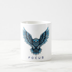 Futuristischer blauer Adler Kaffeetasse