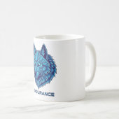 Futuristischer blauer Wolf Kaffeetasse (VorderseiteRechts)