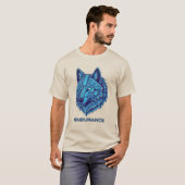 Futuristischer blauer Wolf T-Shirt (Vorne ganz)