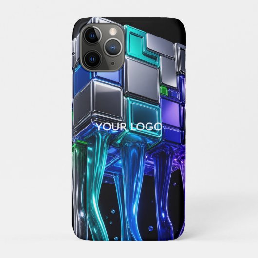 Futuristischer Chrom-Puzzlewürfel Case-Mate iPhone Hülle (Rückseite)