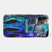 Futuristischer Chrom-Puzzlewürfel Case-Mate iPhone Hülle (Rückseite (Horizontal))