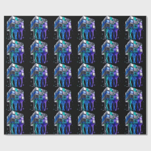 Futuristischer Chrom-Puzzlewürfel Geschenkpapier