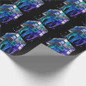 Futuristischer Chrom-Puzzlewürfel Geschenkpapier (Ecke)