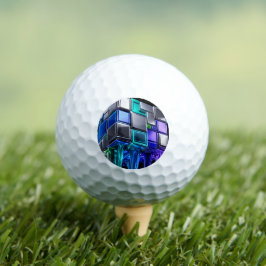 Futuristischer Chrom-Puzzlewürfel Golfball
