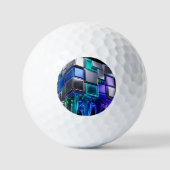 Futuristischer Chrom-Puzzlewürfel Golfball (Vorderseite)