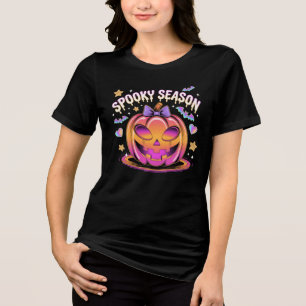 Futuristischer Chrome Jack-O’-Lantern Halloween T- Tri-Blend Shirt