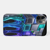 Futuristischer Chrome-Puzzlewürfel Case-Mate iPhone Hülle (Rückseite (Horizontal))