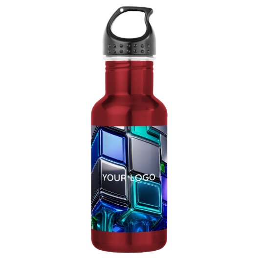 Futuristischer Chrome-Puzzlewürfel Edelstahlflasche (Vorderseite)